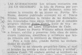 Las afirmaciones de un geografo