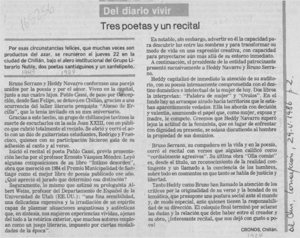 Tres poetas y un recital