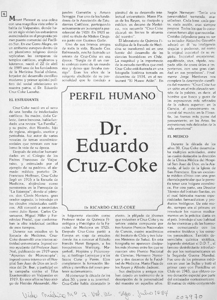 Perfil humano Dr. Eduardo Cruz-Coke