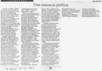 Una renuncia poética  [artículo] Poli Délano.