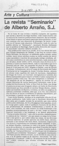 La revista "Seminario" de Alberto Arraño, S.J.  [artículo] Miguel Angel Díaz.