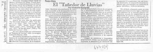 El "Tañedor de lluvias"