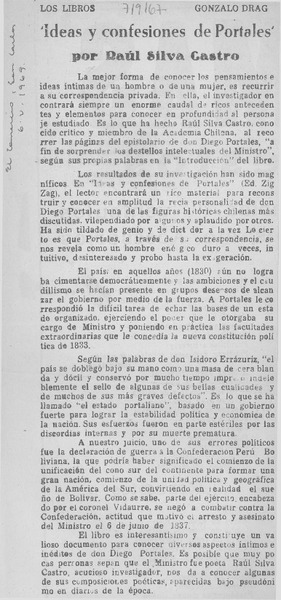 "Ideas y confesiones de Portales"