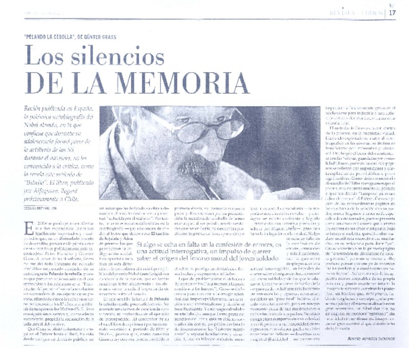 Los silencios de la memoria  [artículo] Cecilia Dreymüller.