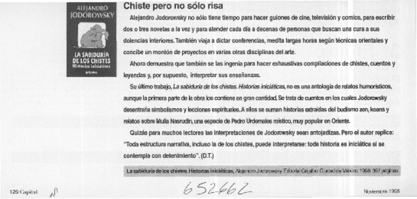 Chiste pero no sólo risa  [artículo] D. T.