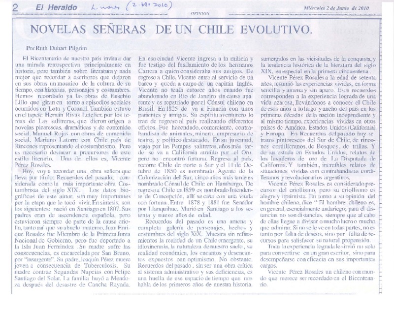 Novelas señeras de un Chile ecolutivo