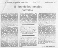 El libro de los templos porteños  [artículo] Tomás Eastman Montt.