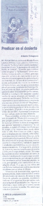 Predicar en el desierto