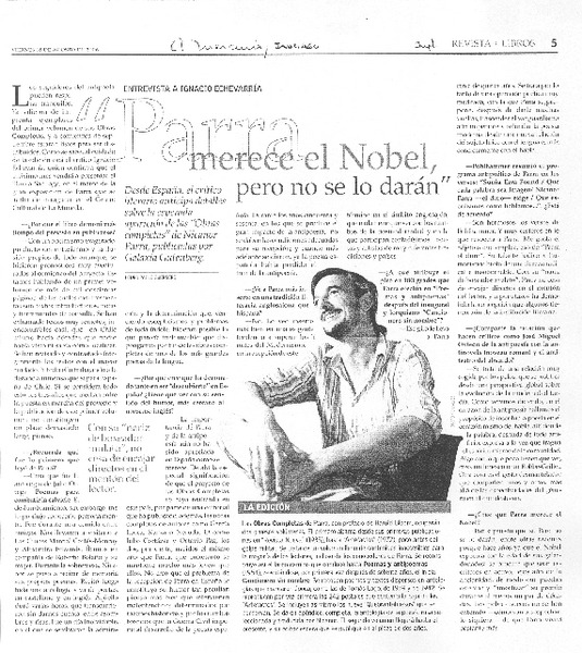 "Parra merece el Nobel, pero no se lo darán" [entrevista]