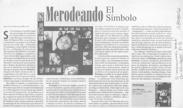 Merodeando el símbolo  [artículo] Javier Edwards Renard