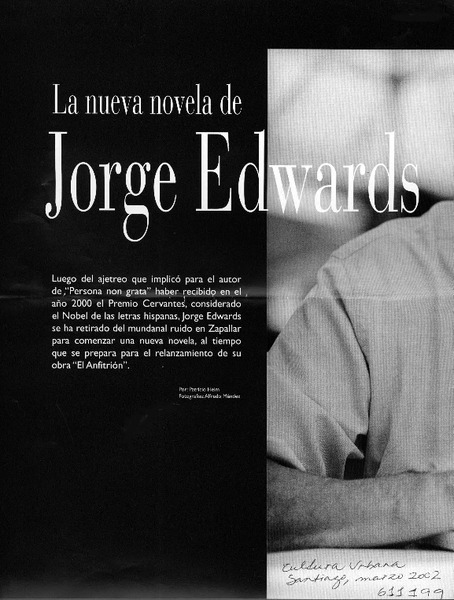 La nueva novela de Jorge Edwards  [artículo] Patricio Heim