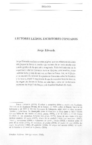 Lectores leídos, escritores contados
