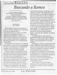 Buscando a Romeo  [artículo] Hans Ehrmann.
