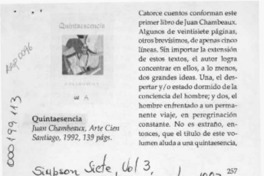 Quintaesencia  [artículo] Lilian Elphick.