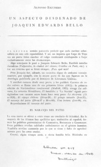 Un aspecto desdeñado de Joaquín Edwards Bello