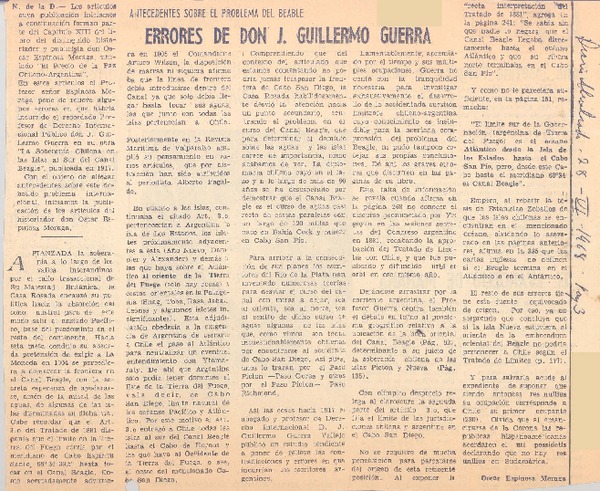 Errores de don J. Guillermo Guerra
