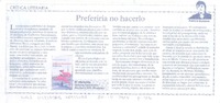 Preferiría no hacerlo  [artículo] Patricia Espinosa.