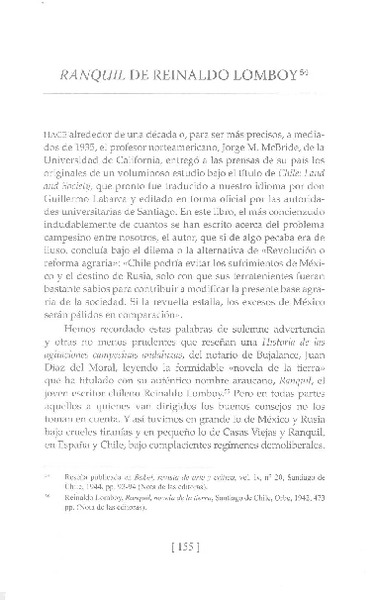 Ranquil de Reinaldo Lomboy  [artículo] E. E.
