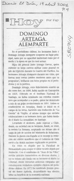 Domingo Arteaga Alemparte  [artículo] Fap