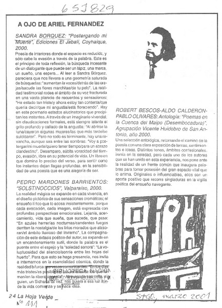 "Postergando mi muerte"  [artículo] Ariel Fernández