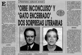 Orbe inconcluso" y "gato encerrado", dos sorpresas literarias