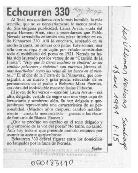 Echaurren 330  [artículo] Filebo.
