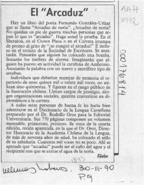 El "arcaduz"  [artículo] Filebo.