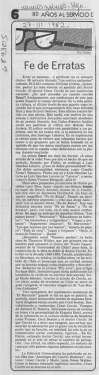 Fe de erratas