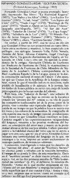 Fernando González-Urízar:"Escritura secreta"