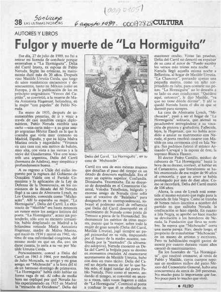 Fulgor y muerte de "La Hormiguita"  [artículo] Filebo.