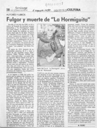 Fulgor y muerte de "La Hormiguita"  [artículo] Filebo.