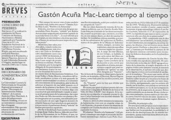 Gastón Acuña Mac-Lean, tiempo al tiempo  [artículo] Filebo.