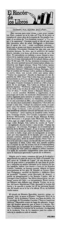 Guzmán, Vila, Alegría, Bascuñán --