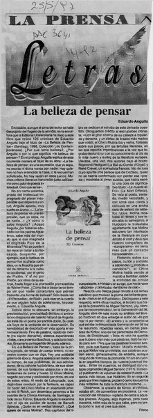 La belleza de pensar  [artículo] Filebo.
