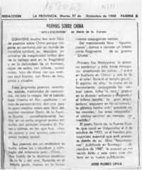 Poemas sobre China  [artículo] José Flores Leiva.