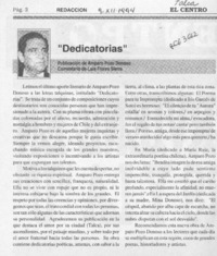 "Dedicatorias"  [artículo] Luis Flores Sierra.