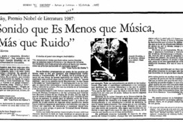 "Un Sonido que es menos que música, pero más que ruido"
