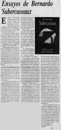 Ensayos de Bernardo Subercaseaux