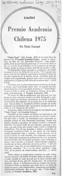 Premio Academia Chilena 1975