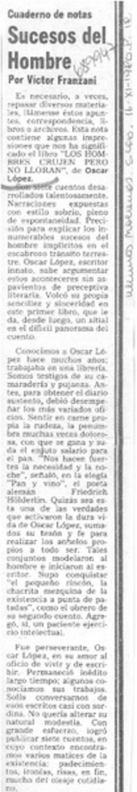 Sucesos del hombre