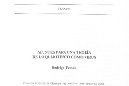 Apuntes para una teoría de lo quijotesco como virus
