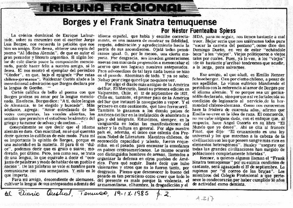 Borges y el Frank Sinatra temuquense