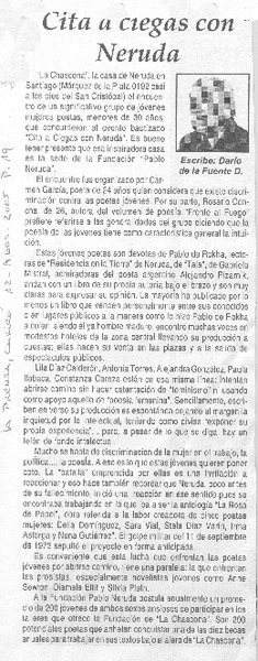 Cita a ciegas con Neruda.