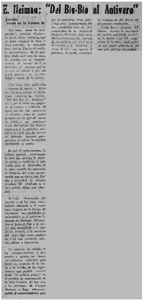 E. Neiman, "Del Bío-Bío al antivero"