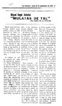 Miguel Angel Asturias "Mulata de Tal"