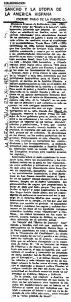 Sancho y la utopía de la América Hispana