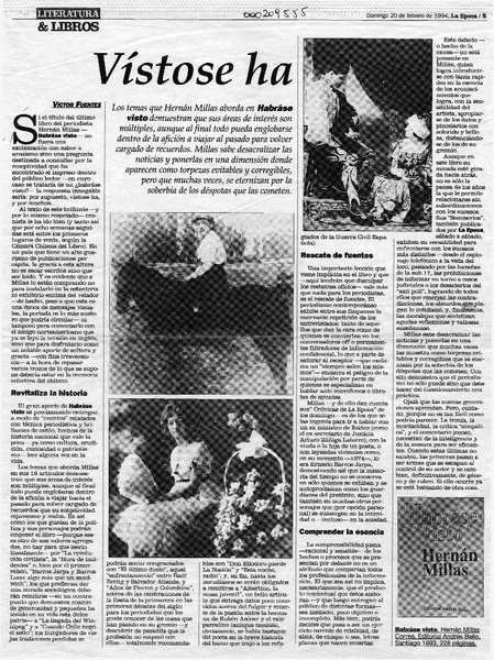 Vístose ha  [artículo] Víctor Fuentes.
