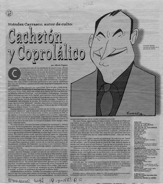 Cachetón y coprolálico  [artículo] Alberto Fuguet.