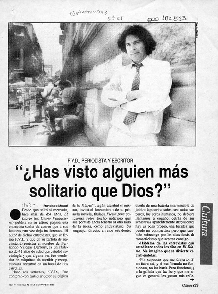 "Has visto alguien más solitario que Dios?"  [artículo] Francisco Mouat.