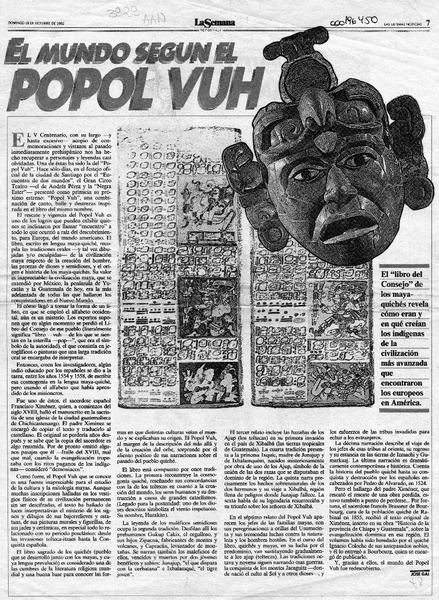 El mundo según el Popol Vuh  [artículo] José Gai.